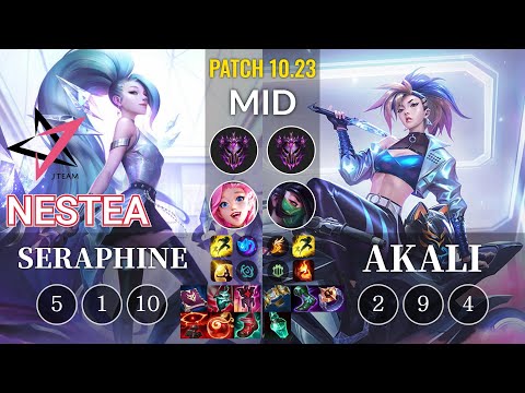 JT Nestea Seraphine vs Akali Mid - KR Patch 10.23