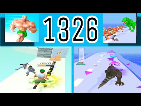 Muscle Rush VS Dino Evolution Run 3D : GameplayWalkthrough All Levels ( part 1326  )