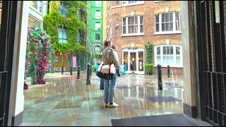 Rainy Morning Walk in Covent Garden London ☔ Before the Crowds 4K