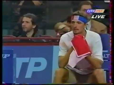 Goran Ivanisevic 4 aces in a row versus Andre Agassi!!