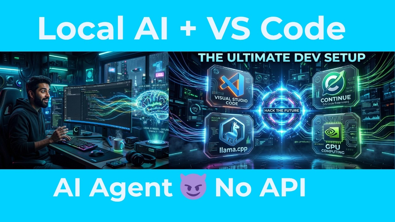 No API AI Agent in VS Code (Llama.cpp + Continue Tutorial | Run AI Locally