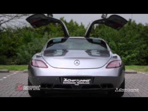 Mercedes SLS AMG with AKRAPOVIC - revs - roar - acceleration