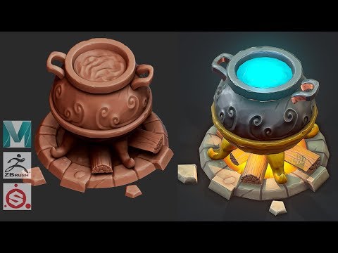 Autodesk Maya 2019, Zbrush 2019 , Painter - Stylized Cauldron