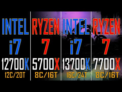 INTEL i7 12700K vs RYZEN 7 5700X vs INTEL i7 13700K vs RYZEN 7 7700X // PC GAMES BENCHMARK TEST //