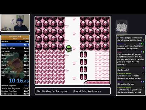 Pokemon Red Any% Glitchless Speedrun in 1:58:29