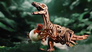 Velociraptor — Wind-Up Mechanical 3D Wooden Puzzle - to buy at