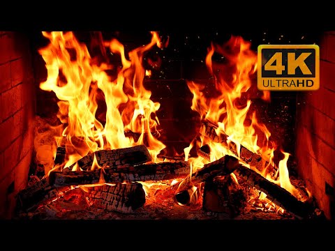 🔥 Cozy Fireplace 4K (12 HOURS). Fireplace with Crackling Fire Sounds. Fireplace Ambience