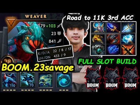 23savage Weaver Road TO 11K MMR 3rd Acc Beast Carry FULL SLOT BUILD EPIC GAME Protect Throne Dota 2