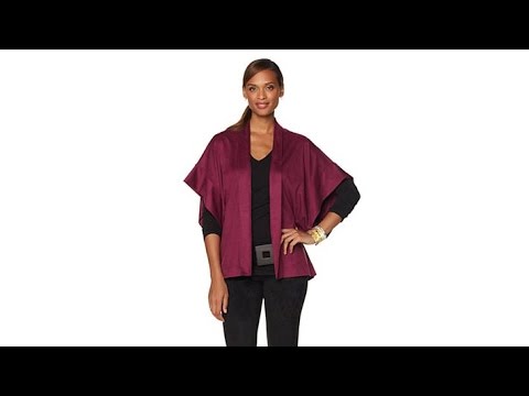 N. Natori Faux Suede Short Kimono Topper