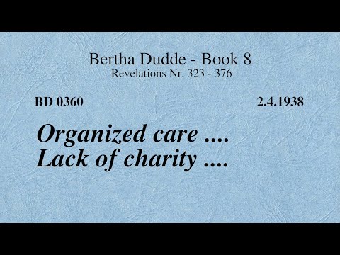 BD 0360 - ORGANIZED CARE .... LACK OF CHARITY ....