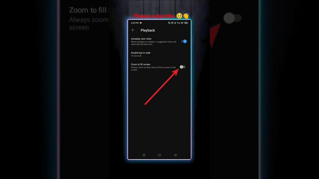 How to enable youTube zoom to fill screen👍 #shorts #youtubeshorts #zoom #screen #settings #trending