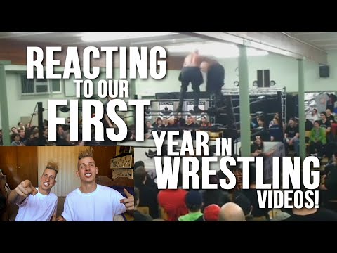 REACTING to our FIRST YEAR in WRESTLING VIDEOS