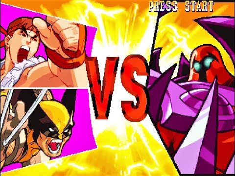 Ryu & Wolverine vs Onslaught - Arcade - Marvel vs Capcom 1998