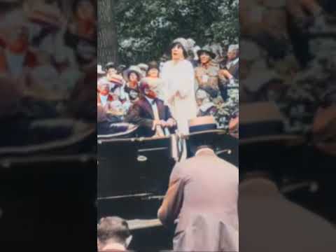 History Recolored - 1917 - Sarah Bernhardt Addresses Crowd in Prospect Park, Brooklyn