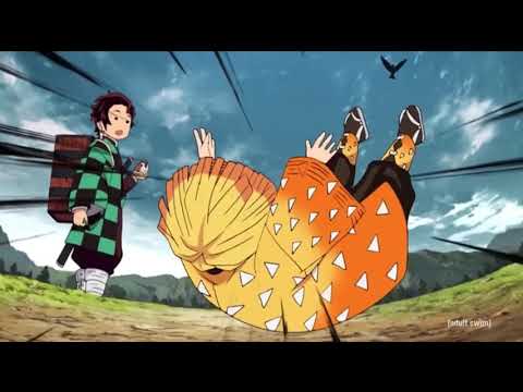 Zenitsu being scared for a minute