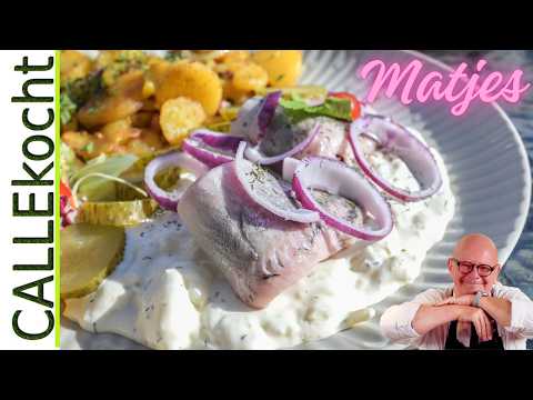Neue Matjes mit Apfel-Sahnesoße selber machen - Schnelles Rezept