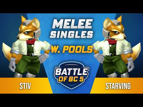 Stiv (Fox) vs Starving (Fox) - Melee Singles Winners Pools - Battle of BC 5