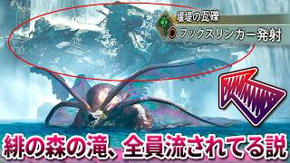 【検証】緋の森の『堰堤の瓦礫』の使い方を間違えて皆滝に流されてる説【モンハンワイルズ】