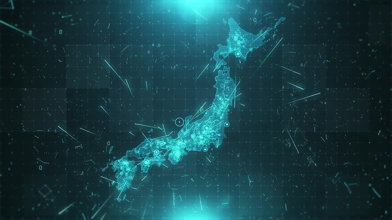 Japan Map Background Stock Motion Graphics