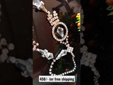 only for 450/- long diamond oxidised earrings hanging from behind | free shipping | #coralpista