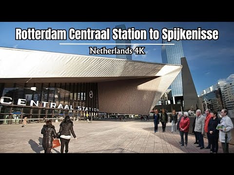 🚆Train travel from Rotterdam Centraal Station to Spijkenisse Netherlands 4K | Scenic Train Ride