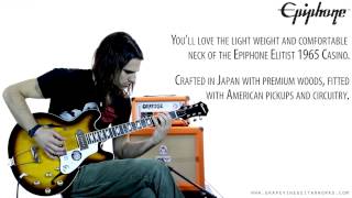 Video thumbnail for Epiphone Elitist 1965 Casino Electric Guitar (Vintage Sunburst) by grapevineguitarworks