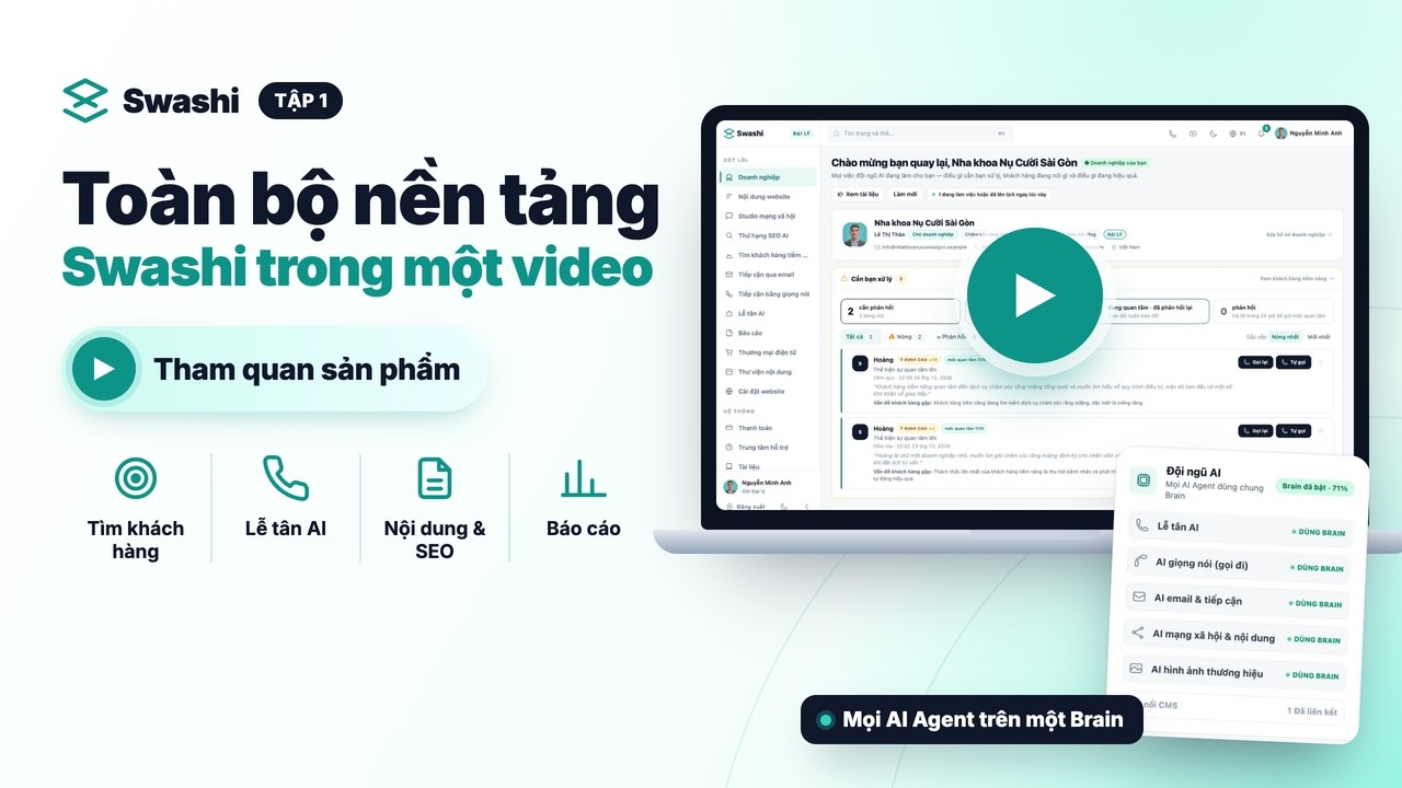 Video thumbnail — Nền tảng Swashi — các tính năng chính, a Swashi tutorial