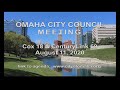 Omaha City Council meeting August 11, 2020