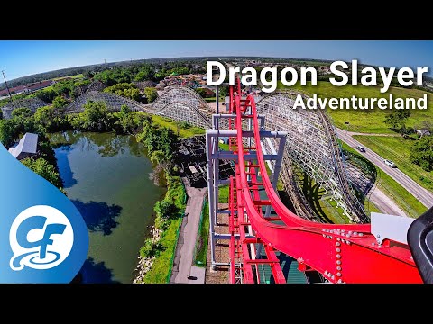 On-ride point of view of Dragon Slayer