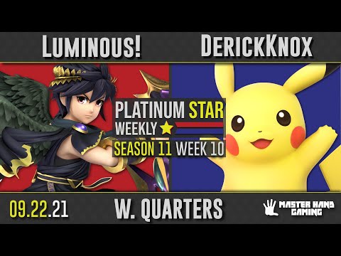 PSW S11:W10 - Luminous! (Pit, Dark Pit) vs DerrickKnow (Pikachu) - W Quarterfinals