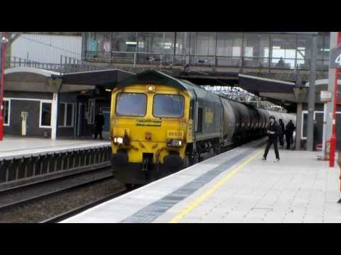 Freightliner Class 66, 66605, 6L89 passing Stafford (26th February 2014)