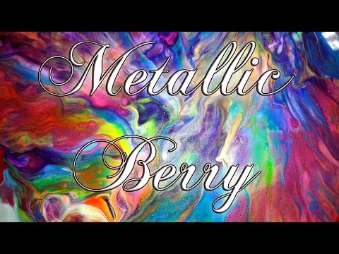 (100) Neon Blow Out on Metallic Berry ~ Acrylic Pour Fluid Art