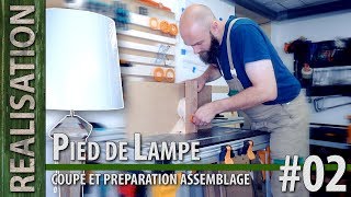 Pied de lampe en bois, les premiers usinages.