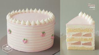 귀염뽀짝♡ 복숭아 케이크 만들기 : Peach Cake Recipe | 4K | Cooking tree