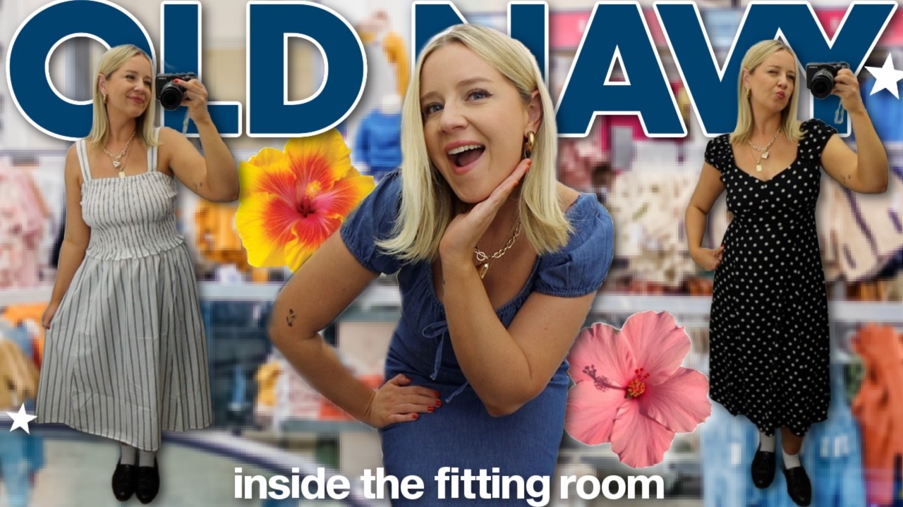 inside the fitting room at OLD NAVY (the CUTEST spring pieces!!!) 🌸