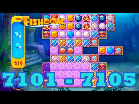 Fishdom Level 7101 - 7105 HD Walkthrough | 3 match puzzle | gameplay | android | 7102 | 7103 | 7104