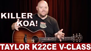 Video thumbnail for Killer Koa! | Taylor Guitars K22ce V-Class Grand Concert Review by Alamo Music Center