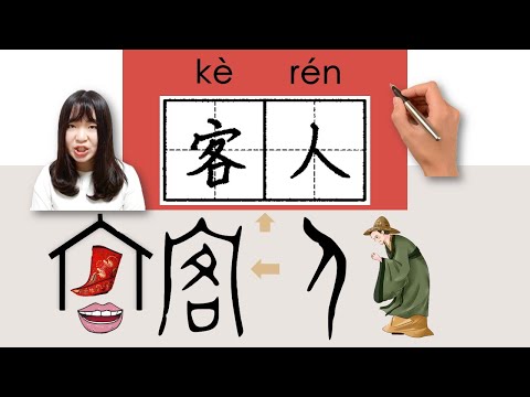 【NEW HSK3】_#HSK3#_客人/keren/(guest) How to Pronounce/Say/Write Chinese Vocabulary/Character/Radical