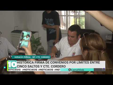 Histórica firma de convenios por límites entre Cinco Saltos y Contralmirante Cordero
