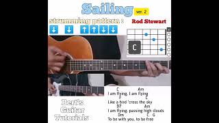 Sailing - Rod Stewart guitar chords w/ lyrics &amp; strumming tutorial ver. 2
