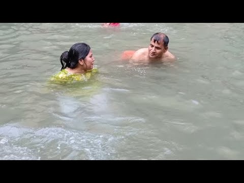 Water fall k maje🤗#rishikesh #enjoy #trending#youtube#family