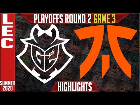 G2 vs FNC Highlights Game 3 | LEC Playoffs Summer 2020 Round 2 | G2 Esports vs Fnatic G3