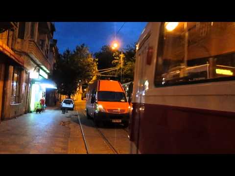 Tramvaiul V56 #119 plecand din terminalul SF Gheorghe