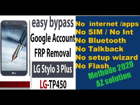 LG STYLO 3 plus frp bypass google account locked /  no apps,internet require