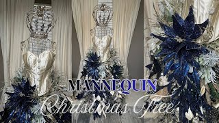 CHRISTMAS DECORATE WITH ME/ MANNEQUIN TREE #decoratewithme #bluechristmastheme