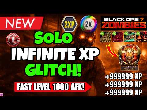 *NEW* BO7 SOLO INFINITE XP GLITCH! FAST LEVEL 1000 AFK — WEAPON XP & CAMO FARM | BO7 ZOMBIES