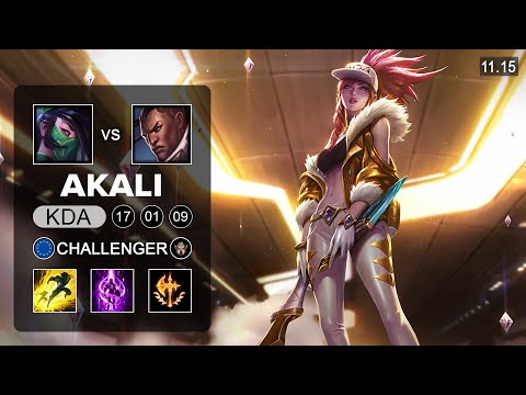 Akali Mid vs Lucian - EUW Challenger Patch 11.15