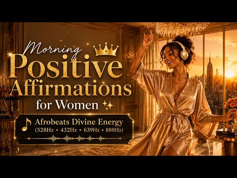 ​Morning Positive Affirmations for Women ✨ Afrobeats Divine Energy (528Hz • 432Hz • 639Hz • 888Hz)