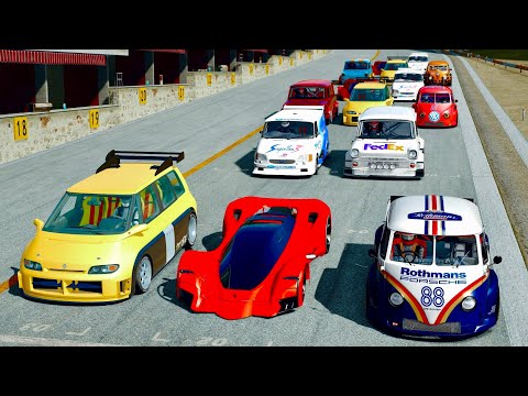 Ferrari Marte 2050 Concept vs Monsters Hypervans at Top Gear Track