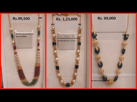 Gold pearl beads mala designs